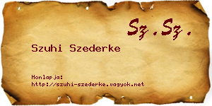 Szuhi Szederke névjegykártya